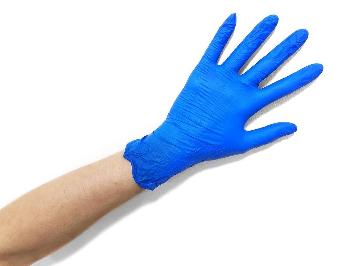 Перчатки нитрил. M Safe&Care, голубые, 100 шт/упак.