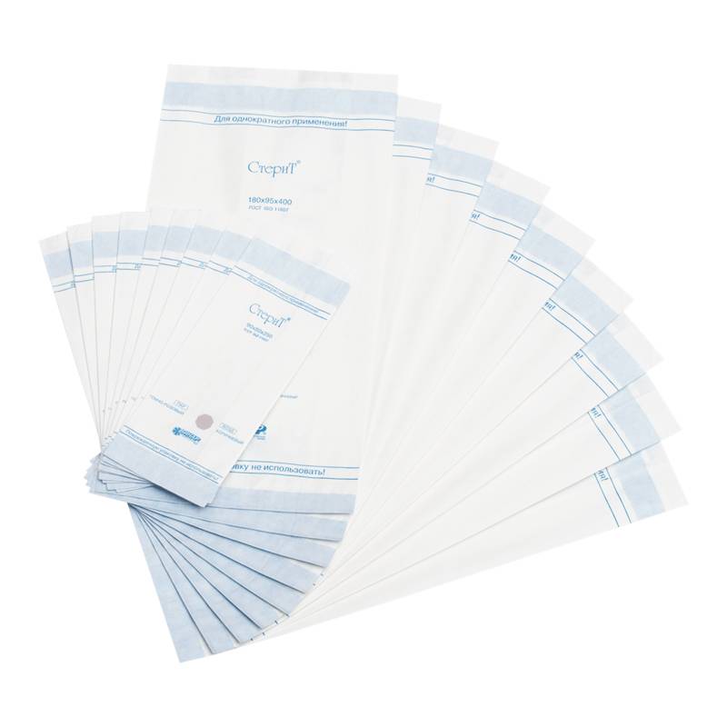 Пакеты бумажные со складкой термосвариваемые "СтериТ", 100 шт